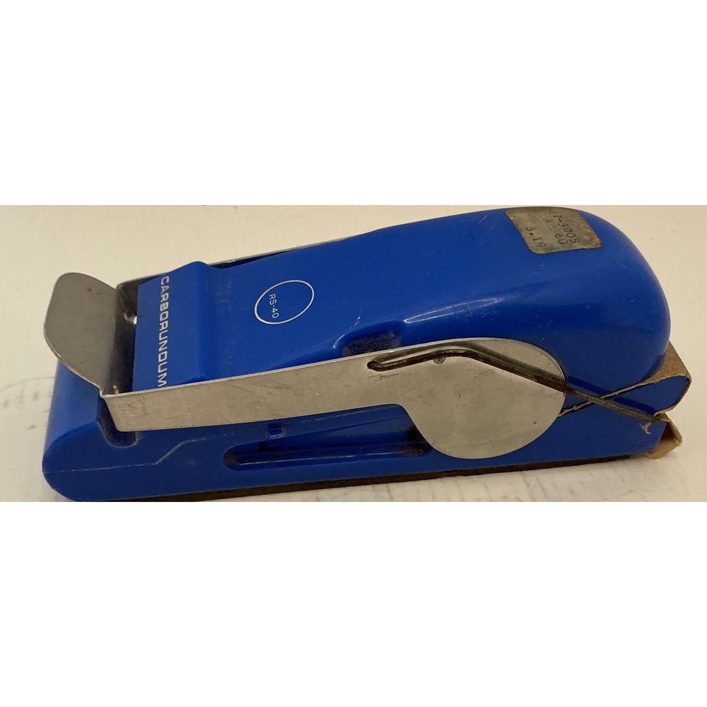 Carborundum Vintage RS-40 Hand Sander Blue Plastic Metal Lever Tool